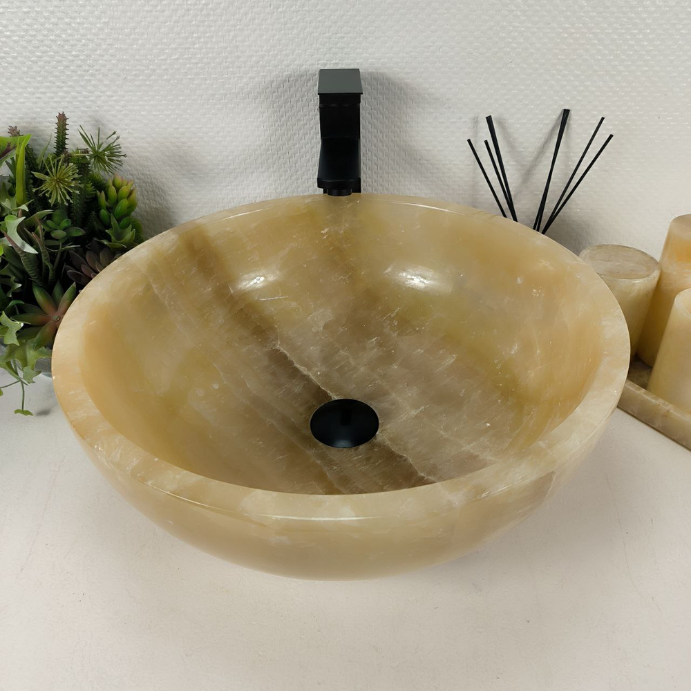 Раковина из оникса Bowl Yellow BO-64542 45*45*17 0199