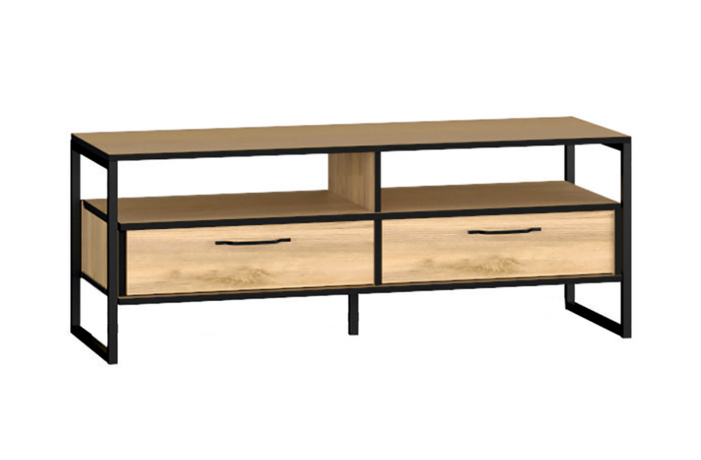 Тумба ТВ Ивару ВИРТОН-11, Дуб Крафт Золотой / Черный