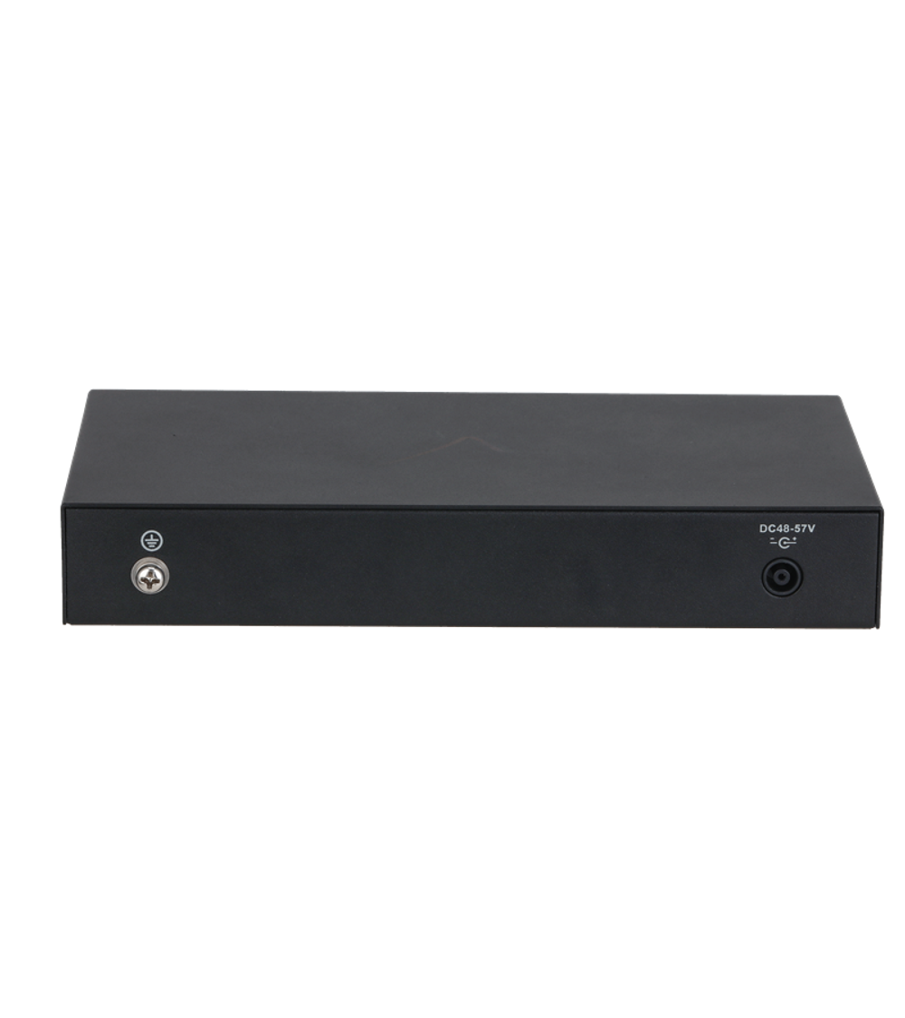 DAHUA 8-портовый неуправляемый коммутатор с РоЕПорты: 4 RJ45 10/100/100Мбит/с (PoE/PoE+/Hi-PoE), 4 RJ45 10/100/100Мбит/с (uplink); мощность PoE: порт 1 до 60Вт, порты 2~4 до 30Вт, суммарно до 60Вт; P