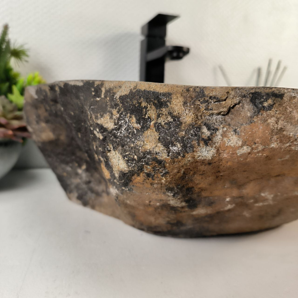 Каменная раковина из речного камня RS-05293 (48*44*15) 0862 из натурального камня