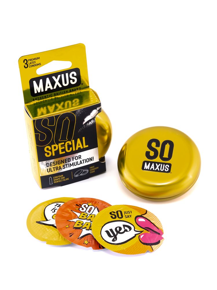 Презервативы точечно-ребристые MAXUS Special 3 шт. (One Size)