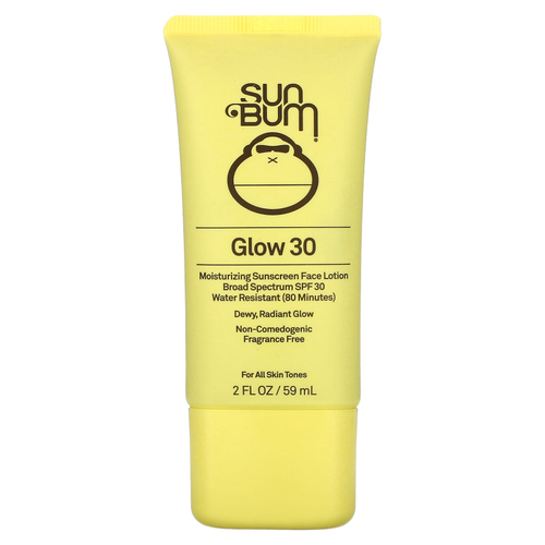 Sun Bum, Glow 30, увлажняющий солнцезащитный лосьон для лица, SPF 30, без отдушек, 59 мл (2 жидк. унц.)