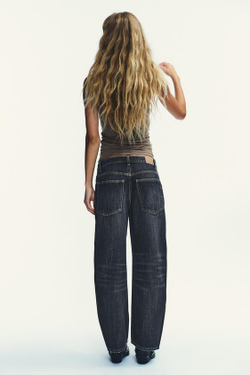 ZARA ДЖИНСЫ TRF BAGGY BALLOON СО СРЕДНЕЙ ПОСАДКОЙ, МОРСКОЙ СИНИЙ