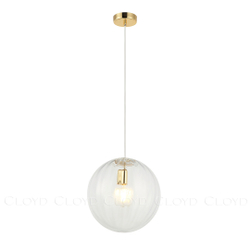 Подвесной светильник Cloyd BRINN-B P1 / Ø30 см - золото - прозрачн. стекло (арт.11597)