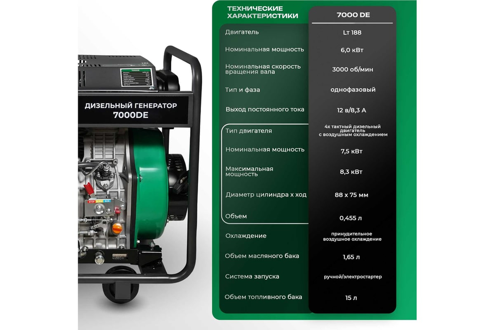 Дизельный генератор Electrolite 7000DE (электрический запуск )