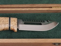 Рыбацкий нож "Барракуда", сталь AUS 8, рукоять стабилизированная карельская береза
