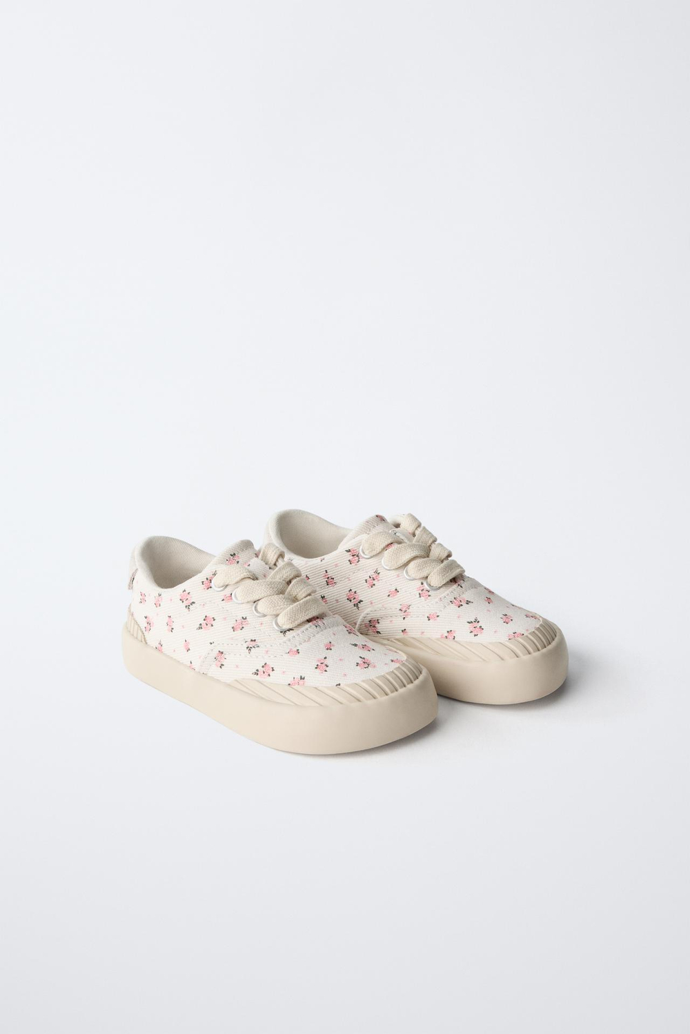 ZARA КЕДЫ С ЦВЕТОЧНЫМ ПРИНТОМ, ЭКРЮ