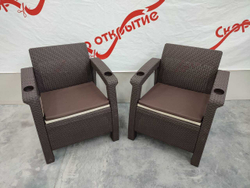 Комплект кресел под искусственный ротанг Ялта (Yalta) Double Set