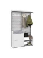 Прихожая с вешалкой Белое сияние 120х32х196
