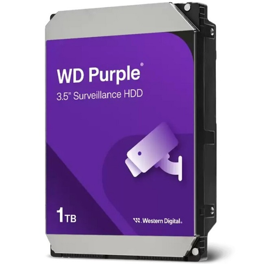 Жесткий диск HDD 1Tb Western Digital, SATA-III, 64Mb, 5400rpm Purple (WD10PURZ)