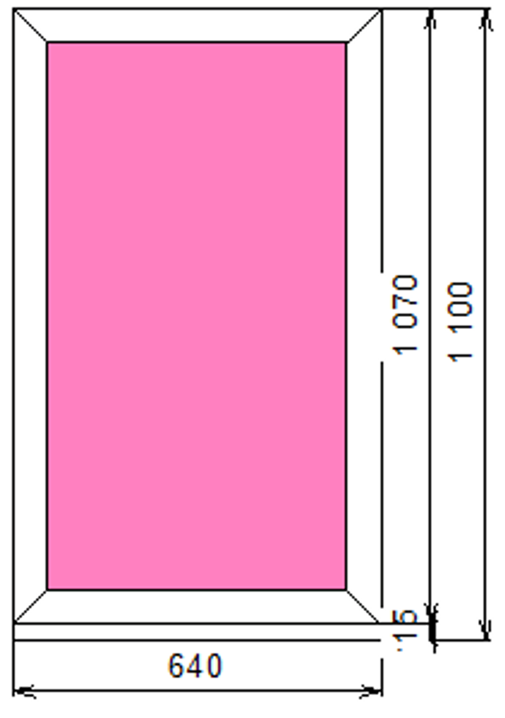 Пластиковое окно 1070 х 640 ТермА Эко