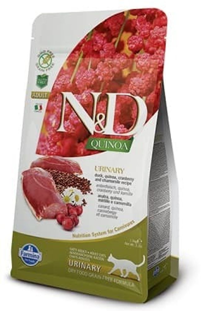 Farmina N&amp;D Quinoa Urinary 1,5кг корм для взрослых кошек с уткой