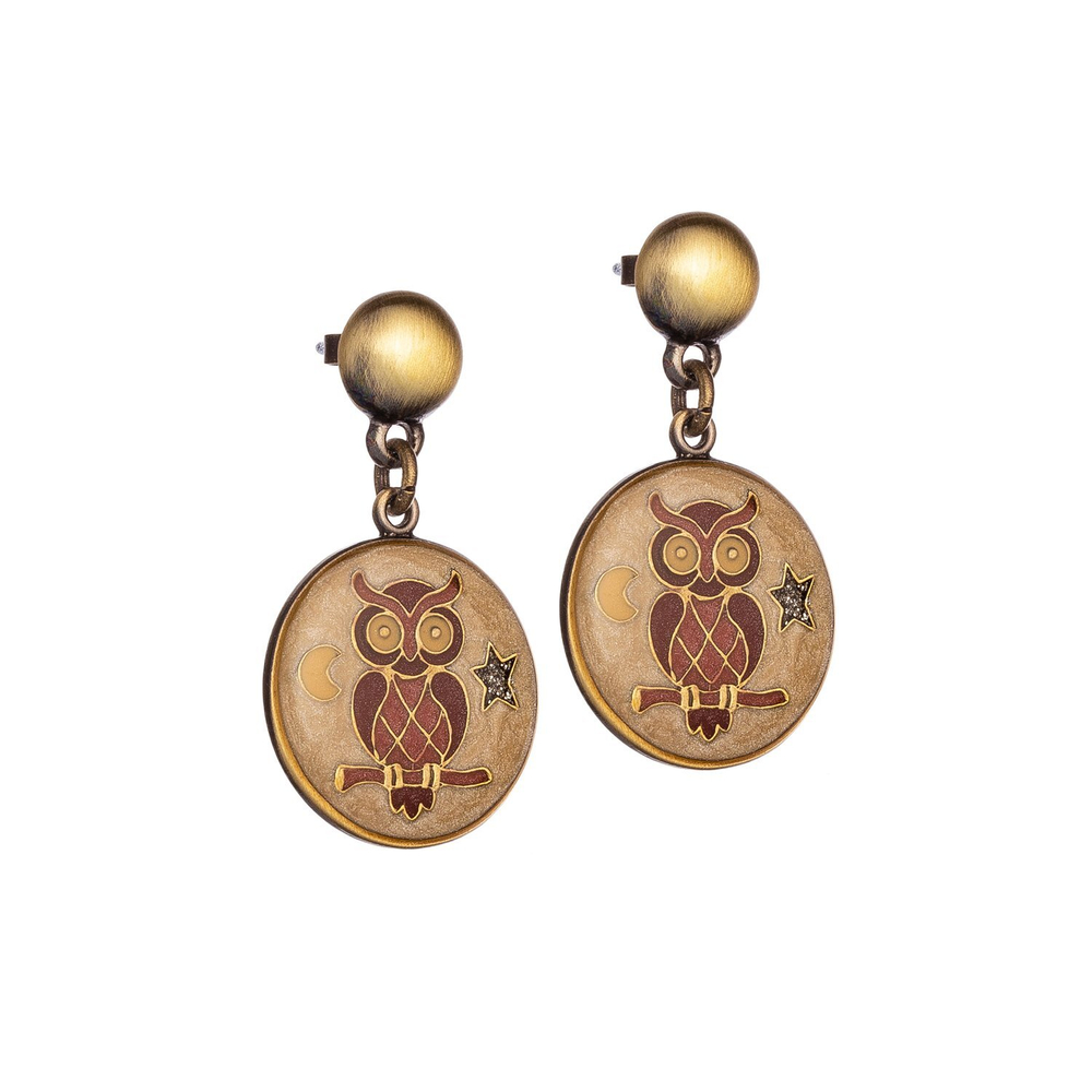 Серьги Clara Bijoux Сова A35532-12 BR