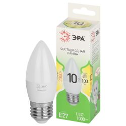 Лампочка светодиодная ЭРА GREEN LINE LED B35-10W-830-E27 GL E27 10 Вт свеча теплый свет