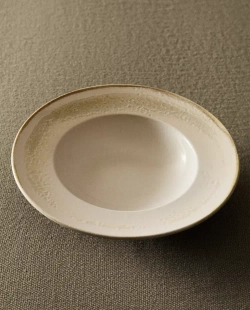 ZARA HOME КЕРАМИЧЕСКАЯ ТАРЕЛКА ДЛЯ ПАСТЫ, ЭКРЮ