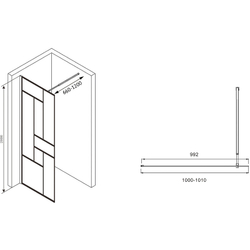 Душевая перегородка Abber Immer Offen 100 AG63100B профиль Черный стекло прозрачное