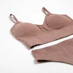 Комплект женский (топ, трусы) цвет бежевый, р-р 42-44