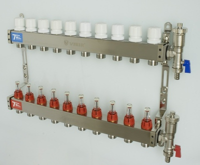 Колл. группа БЕЗ КРАНОВ (КВАДРАТ,нерж) с расход. 10-вых. ViEiR (2/1шт) Т