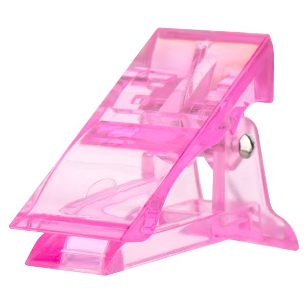 Зажим-прищепка пластиковая для фиксации верхних форм, IRISK 1шт (02 Прозрачно-розовая)