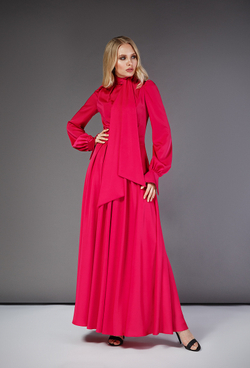 Платье в пол фуксия 36-19 SS