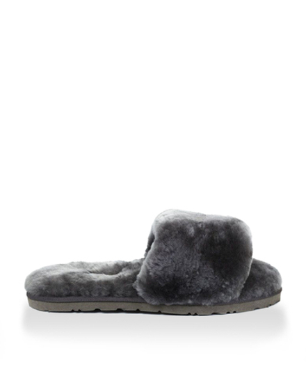 FLUFF SLIDE SLIPPER-grey