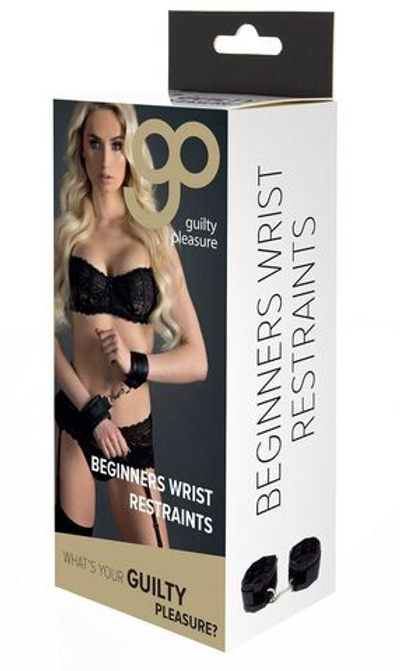 Чёрные полиуретановые наручники с карабином Beginners Wrist Restraints (Цвет: черный)