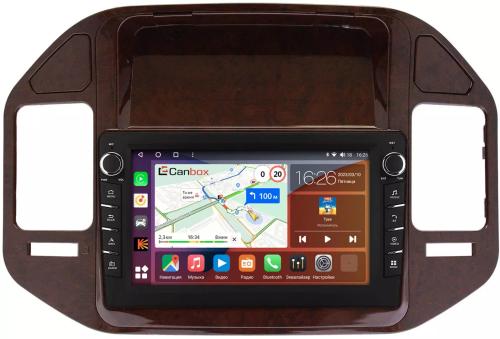Магнитола для Mitsubishi Pajero 3, Montero 3 1999-2006 (рамка под дерево) - Canbox 9387 Android 10, Быстрая, CarPlay, 4G SIM-слот
