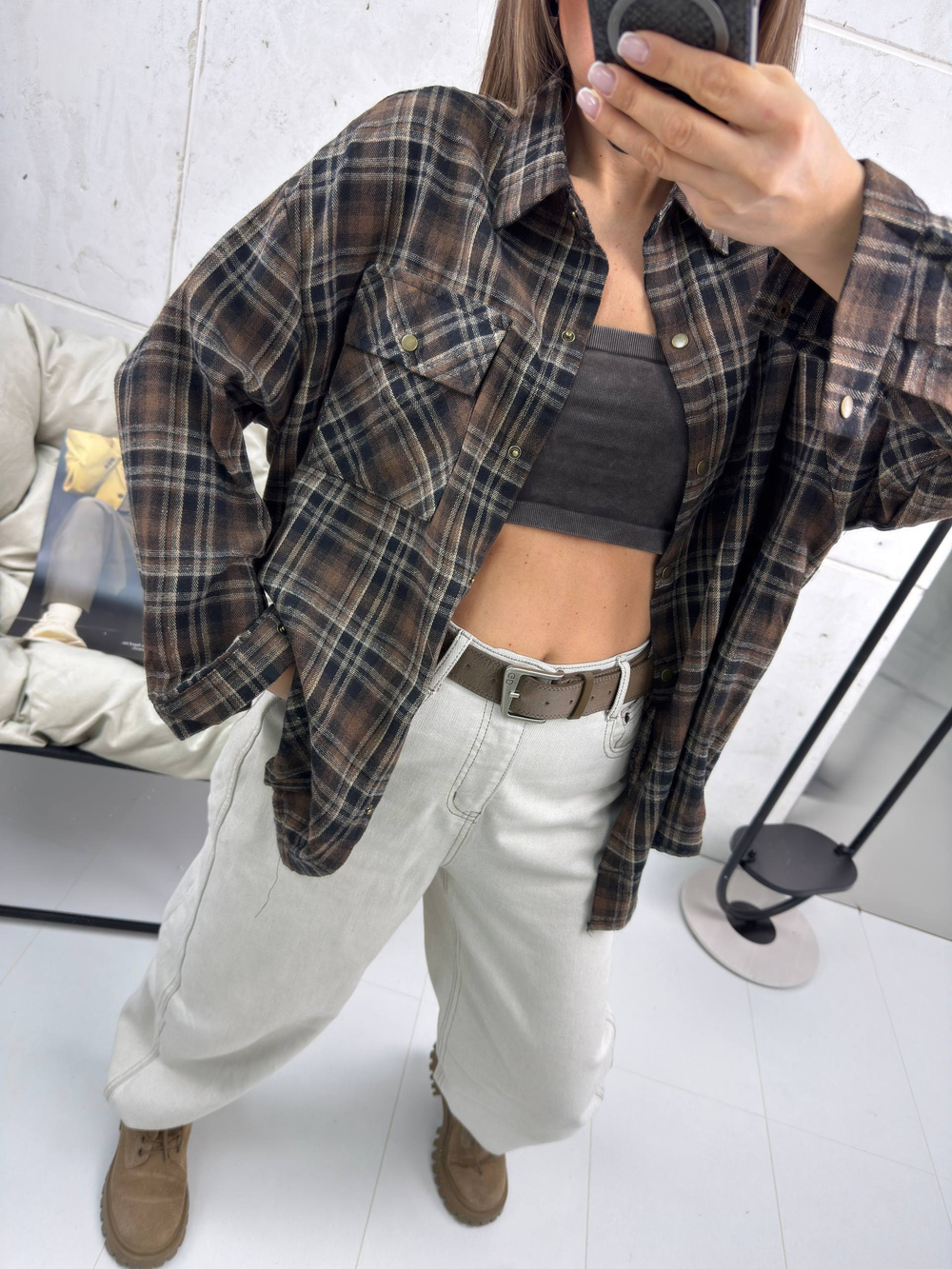 Рубашка женская арт. 11012 цвет "шоколадный"