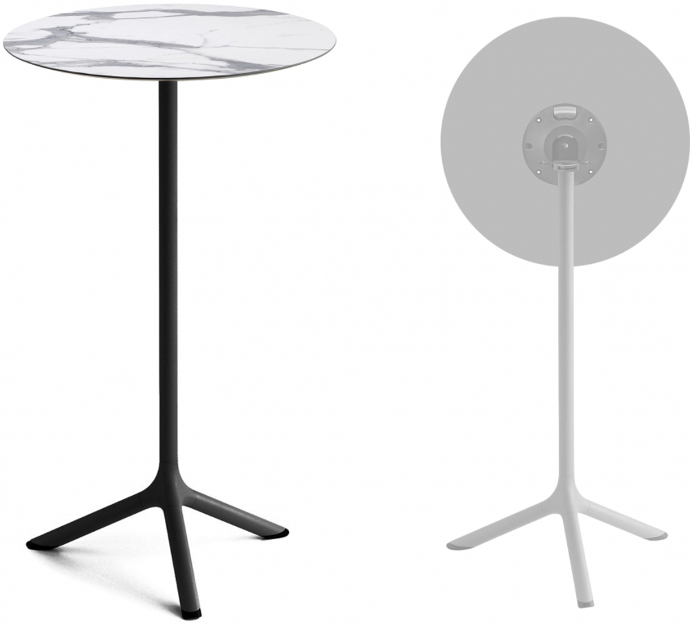 Стол ламинированный барный складной Scab Design Tripe Folding, черный, белый мрамор Каррара