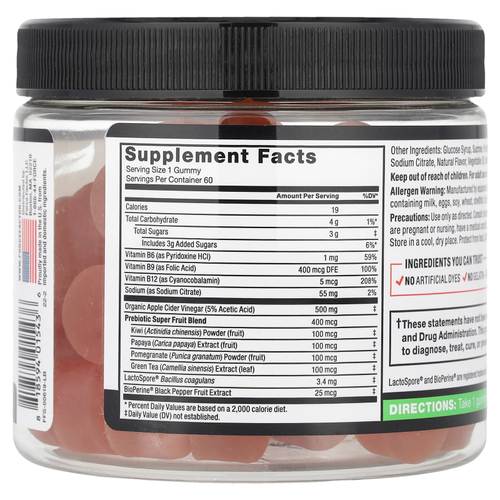 Force Factor, ProbioSlim®, жевательные мармеладки с яблочным уксусом, 60 жевательных таблеток