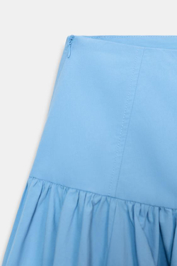 ZARA ОБЪЕМНАЯ ЮБКА МИДИ, ЯРКО-СИНИЙ