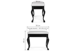 Банкетка Лусте черная / кожзам белый пунто