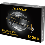 SSD ADATA LEGEND 900 512Гб, M.2 2280, NVMe, Retail, PCIe4.0, Чтение:6200мб/с, Запись:2300мб/с, радиатор (SLEG-900-512GCS)