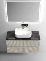 Тумба с раковиной Sancos SNOB T 100 со столешницей, бежевая матовая