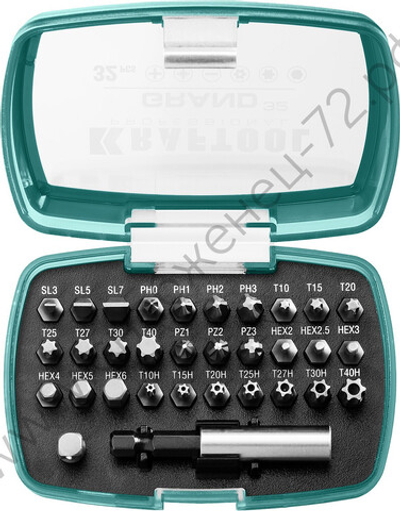 KRAFTOOL Grand-32 с магнитным адаптером 32 шт, Набор бит (26083-H32)