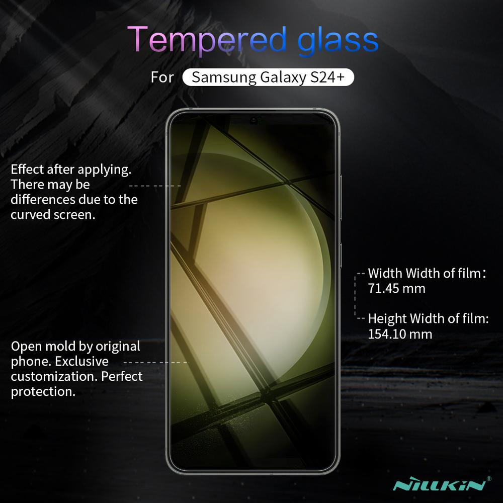 Защитное стекло с прозрачными рамками от Nillkin для Samsung Galaxy S24+, серия H+Pro Anti-Explosion Glass Screen Protector