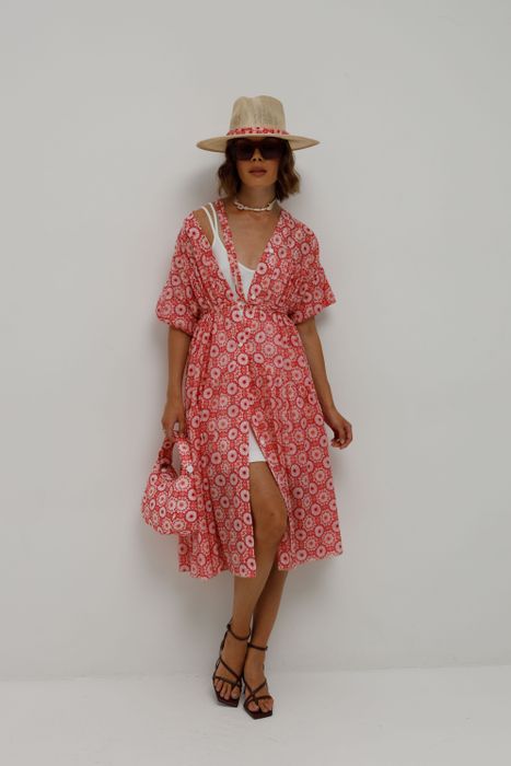 ПЛАТЬЕ ПЬЕРИ РОЗОВЫЙ ПРИНТ (розовый onesize)