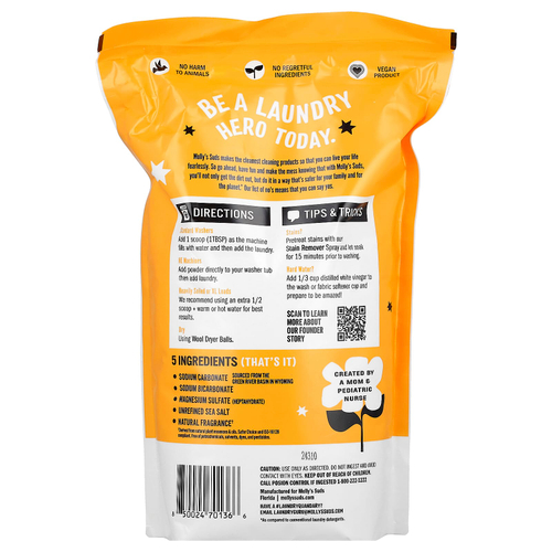 Molly's Suds, Original, порошок для стирки, Citrus Grove, 2,28 кг (80,25 унции)
