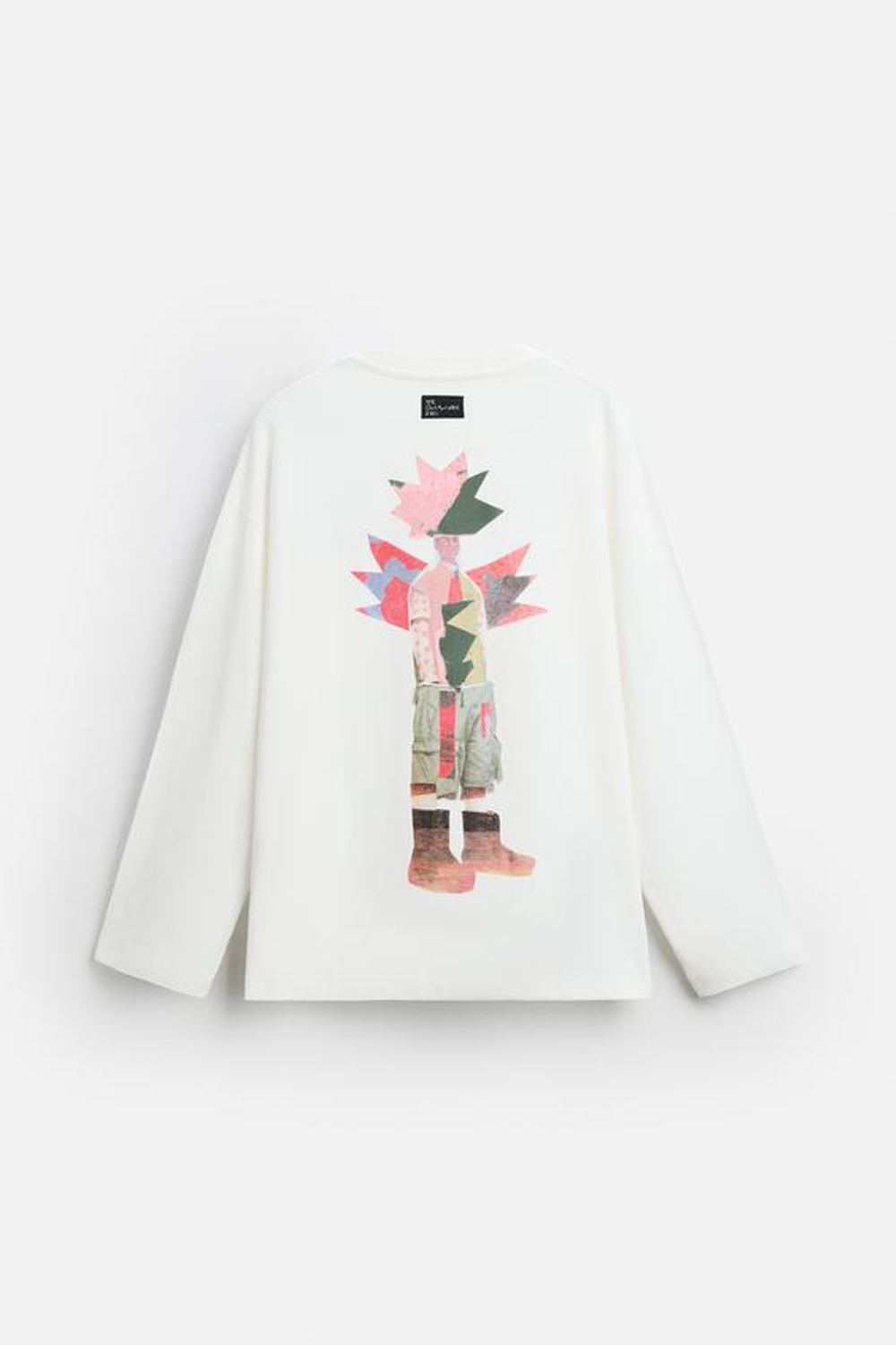 ZARA ФУТБОЛКА С ФОТОПРИНТОМ, БЕЛЫЙ