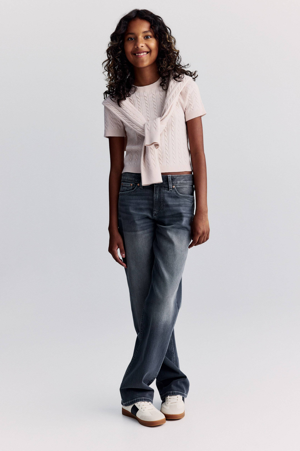 H&M Укороченный топ, светло-розовый