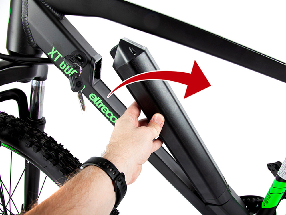 Электровелосипед Eltreco XT 600 Pro (Черно-зеленый)