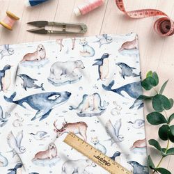 Ткань штапель животный мир севера