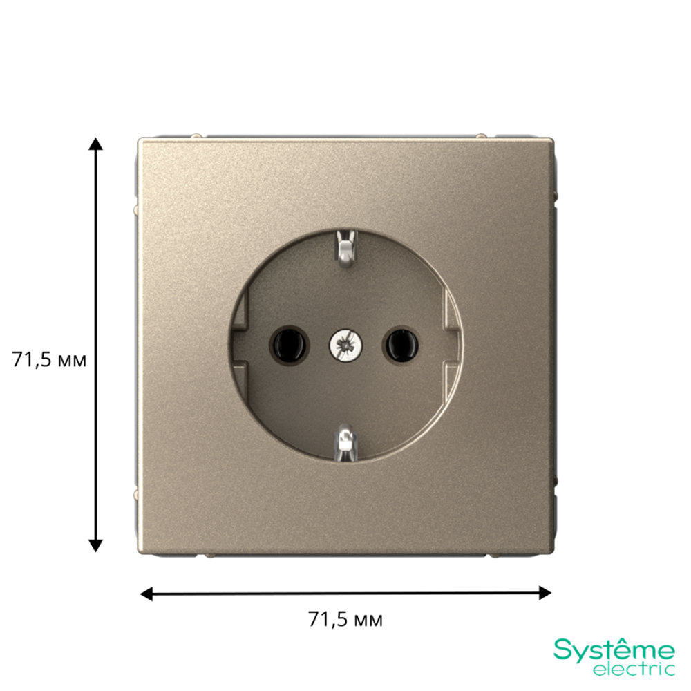 Розетка ArtGallery 16А с заземл. быстрозажим. клем. механизм шампань SE GAL000543S