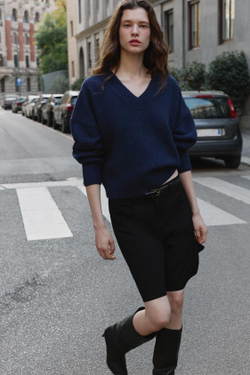 ZARА ДЛИННЫЕ БЕРМУДЫ КЛЕШ, ЧЕРНЫЙ