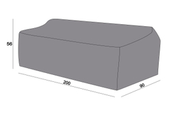 Защитный чехол на диван Гранада, трехместный 200×90×56 см, цвет серый