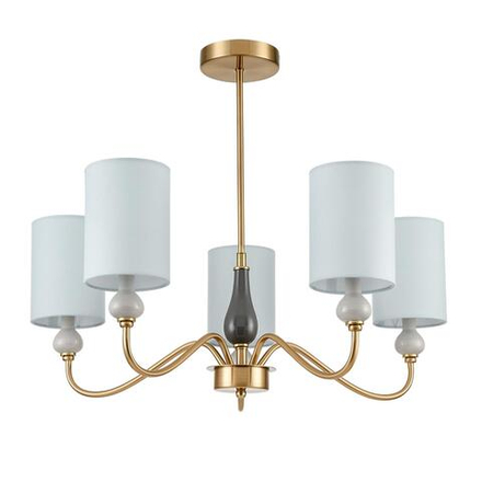 6590/5 CLASSI LN26 055 латунь/мятный зеленый, металл, керамика/текстиль Люстра подвесная E14 5*40W 220V ANRI