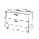 Тумба напольная с умывальником IDDIS Brick, белая, 100 см, BRI10WFi95K