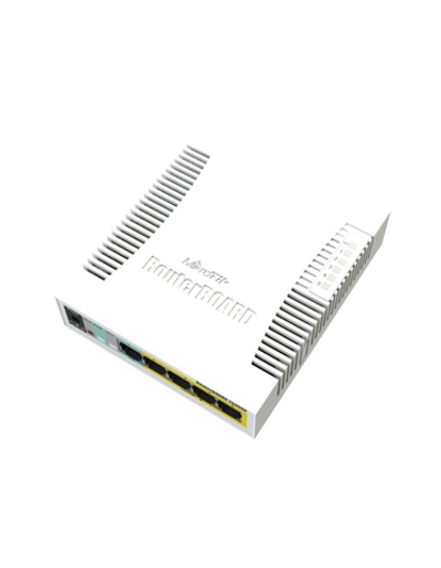 Коммутатор MikroTik RB260GSP with 5 Gigabit ports and SFP cage, SwOS, plastic case, PSU, POE-OUT