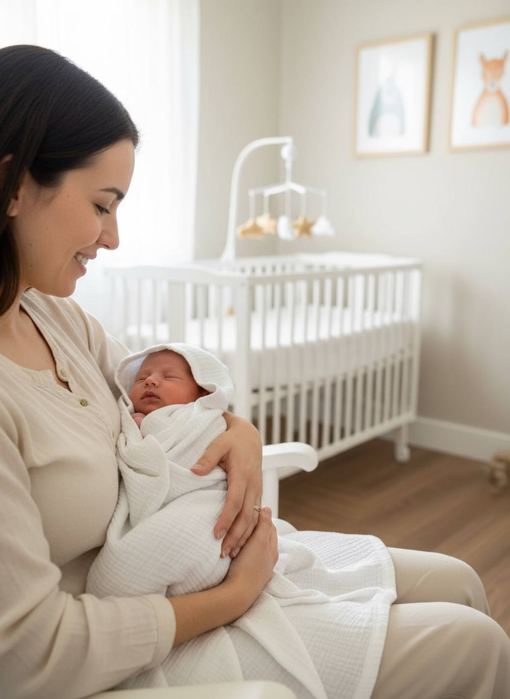 Полотенце-уголок муслиновый "Белый"