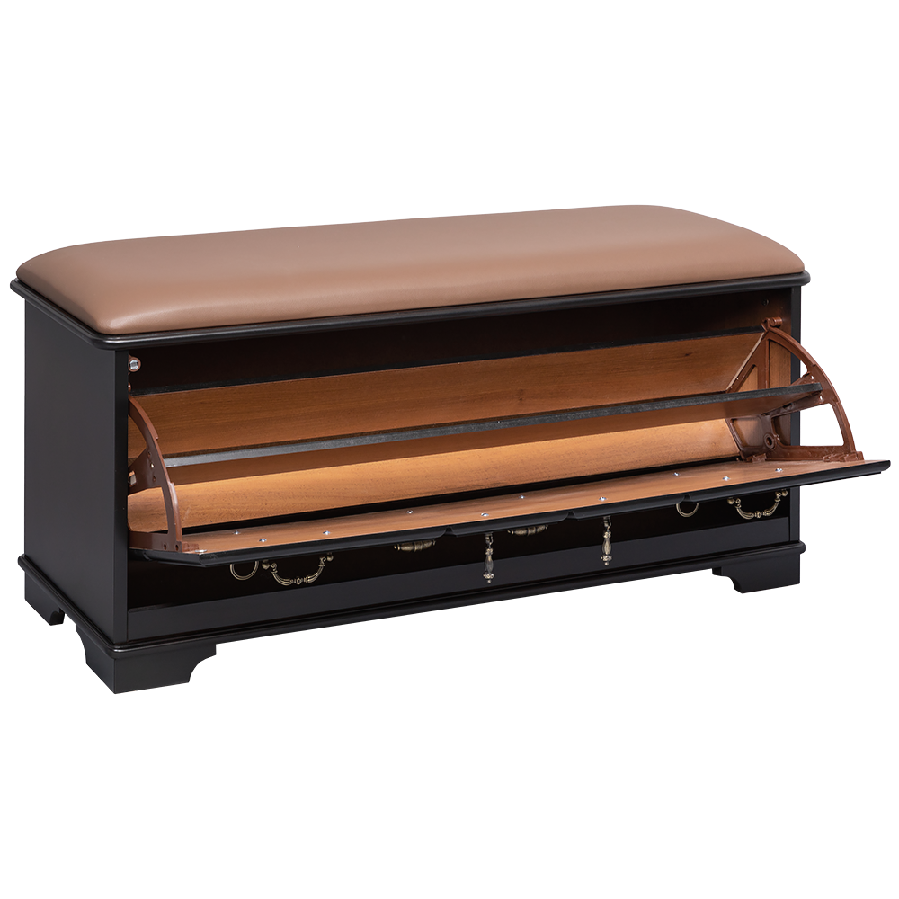 Банкетка Пандора 4 с обувницей Орех Оберджин Шоколад